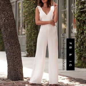 NWT Ruffle Strap Jumpsuit w/ Fitted Bodice